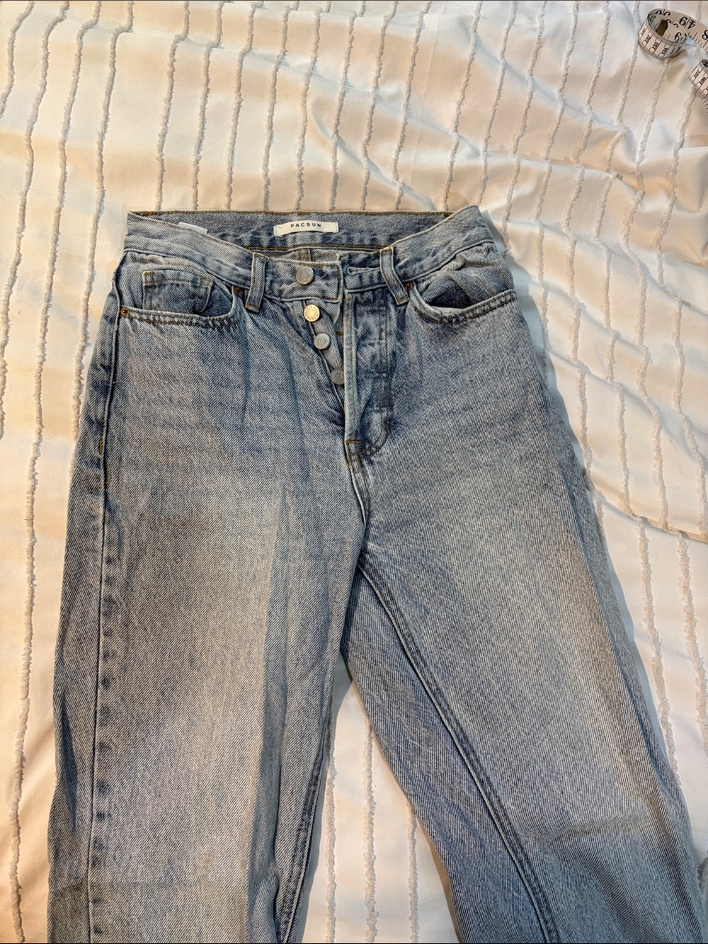 PacSun High-Rise Light Blue Button-Fly Mom Jeans